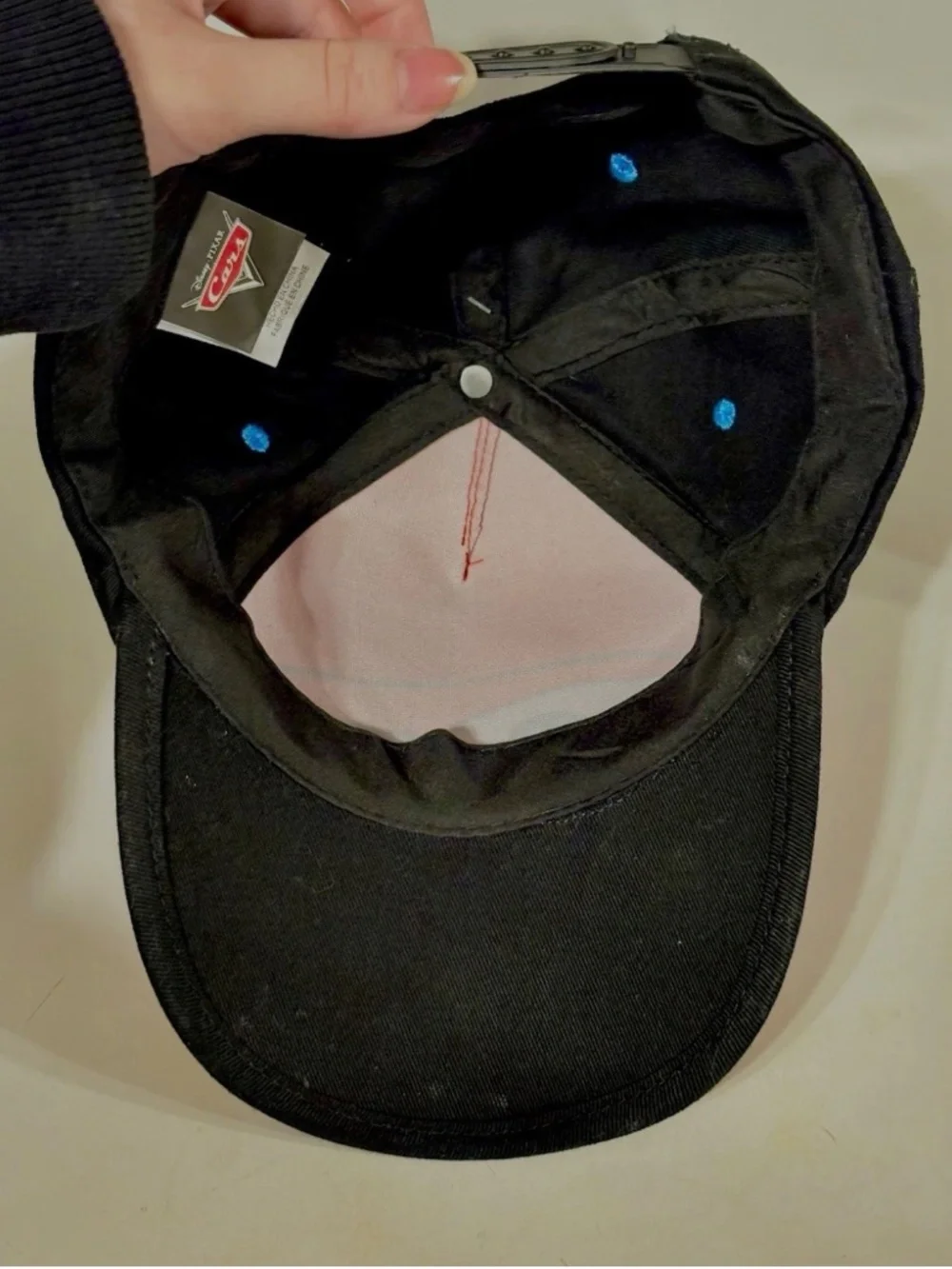 Disney Pixar Cars Kids Lighting McQueen Hat Red Black Adjustable Snap Back NEW